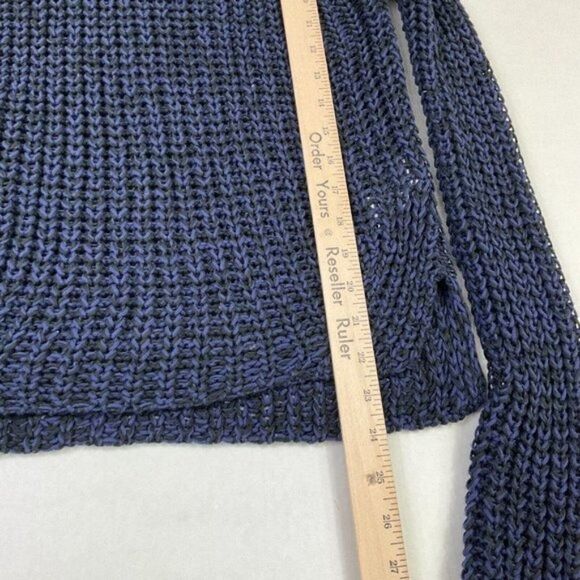 Zara Womens Cable Knit Tunic Sweater Black Blue Long Sleeve Pullover S Small - Picture 6 of 11